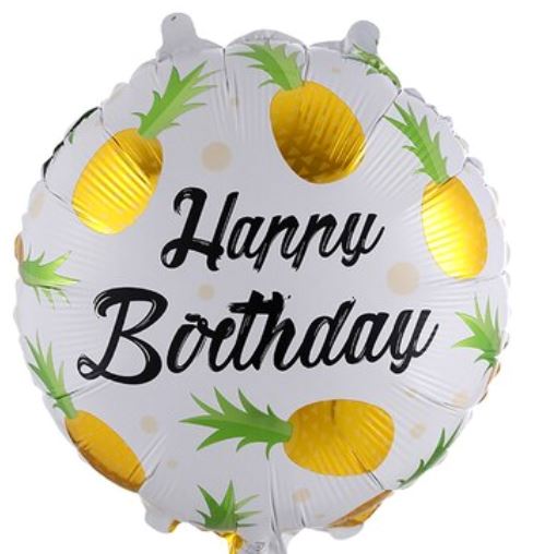 Balloon with Pineapple Happy Birthday 18 inch